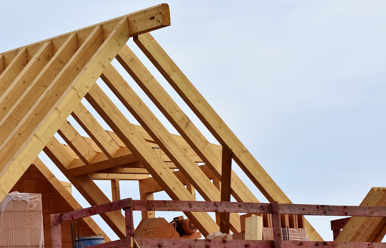 Truss Beams joind by nodes to create one structure such as an A-frame in homes